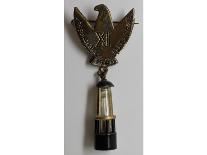 Odznak XI. všesokolského sletu pro horníky 1948