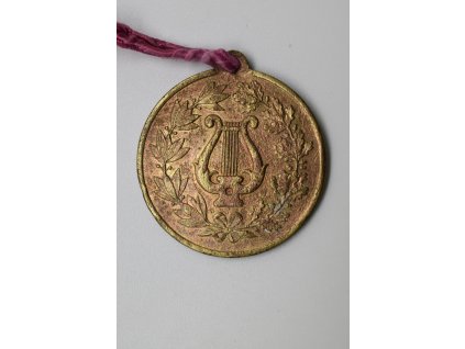 Medaile k příležitosti 25. výročí německého mužského pěveckého spolku v Praze 1886