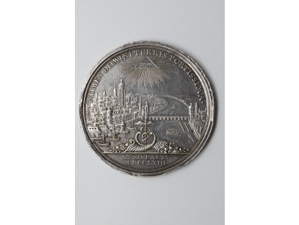 Medaile k příležitosti uzavření Hubertusburského míru, Frankfurt 1763, Oexlein