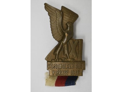 Účastnický odznak XI. Všesokolského sletu pro dospělé 1948