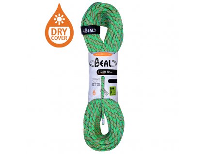 Dynamic rope BEAL Tiger Unicore 10 mm 50 m green dry cover