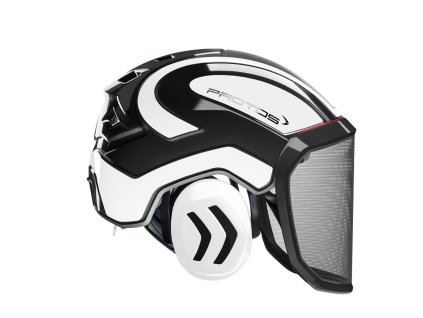 PROTOS® Integral Forest Helm, Visier F39, schwarz-weiß/reflektierend