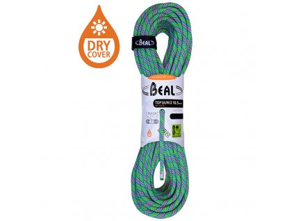 Dynamic rope BEAL Top Gun Unicore 10.5mm 60m green dry cover
