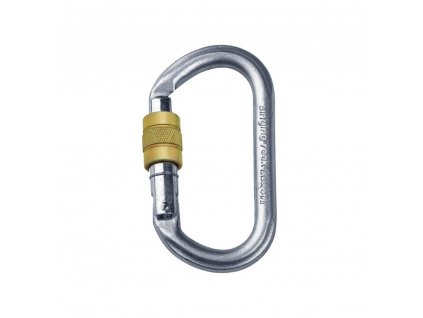 Steel carabiner Singing Rock OVAL CARABINER STEEL / SCREW