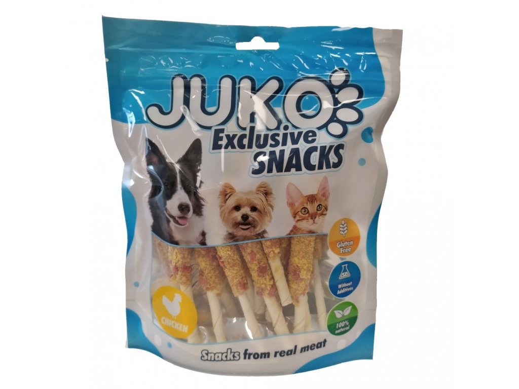 Juko Exclusive Snacks Chicken, Carrots Wrap Cowhide 250g