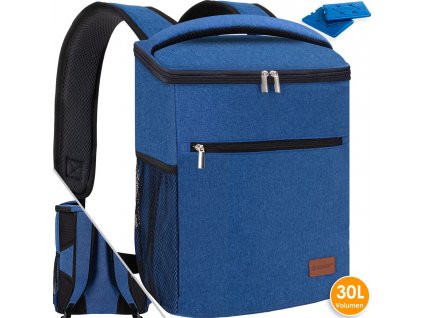 Chladicí batoh Kesser / piknikový vak / batoh na přepravu potravin / 30l / chladicí pytel / modrý