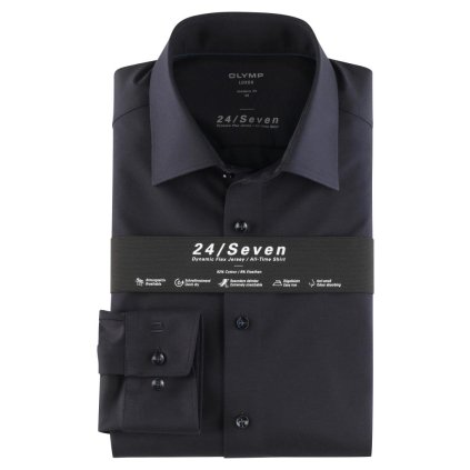 Pánska funkčná tmavomodrá košeľa 24/Seven OLYMP, modern fit (Veľkosť 41 (L))
