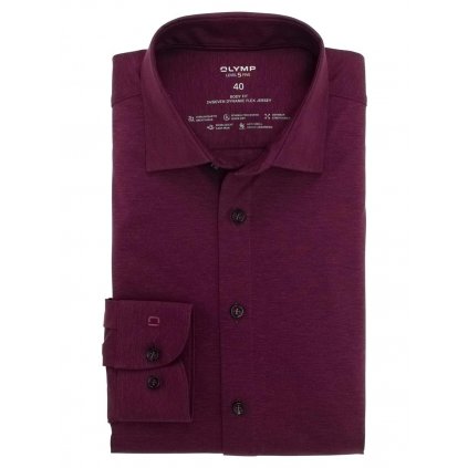 Pánska granátová flex jersey stretch košeľa OLYMP body fit (Veľkosť 38 (S))