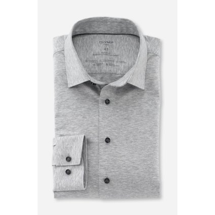 Pánska elastická Flex Jersey sivá košeľa OLYMP modern fit (Veľkosť 40 (M))