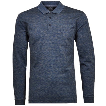 Pánska modrá soft-knit polokošeľa RAGMAN (Veľkosť L)