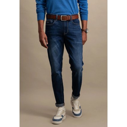 Pánske elastické modré džínsy FYNCH-HATTON modern fit (Veľkosť 32/32)