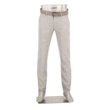 Pánske sivé melírované Luxury bavlna-ľan nohavice ALBERTO regular fit (Veľkosť 32/32)