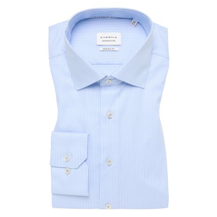 Pánska modrá Dynamic Cotton herringbone košeľa ETERNA modern fit (Veľkosť 40 (M))