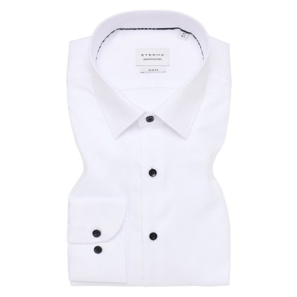 Pánska biela košeľa so štruktúrou ETERNA slim fit (Veľkosť 40 (M))