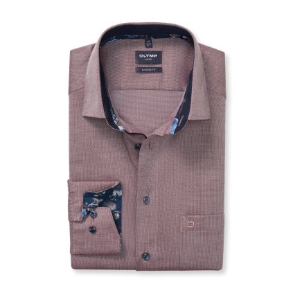 Pánska bordová košeľa s podšitím OLYMP modern fit (Veľkosť 41 (L))