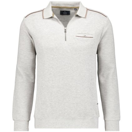 Pánsky sivý melanžový pulóver so zipsom RAGMAN (Veľkosť L)