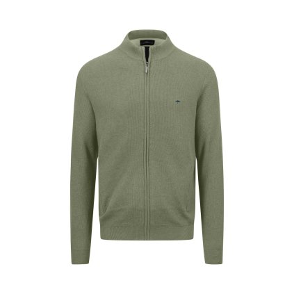 Pánsky bavlnený kaki kardigán so štruktúrou FYNCH-HATTON (Veľkosť L)