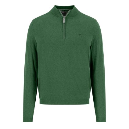 Pánsky zelený bavlnený pulóver s kašmírom FYNCH-HATTON (Veľkosť L)
