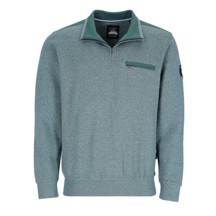 Pánska zelenomodrá mikina troyer HAJO (Veľkosť L)