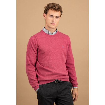 Pánsky bavlnený 3 Ply Cotton bordový pulóver FYNCH-HATTON (Veľkosť L)