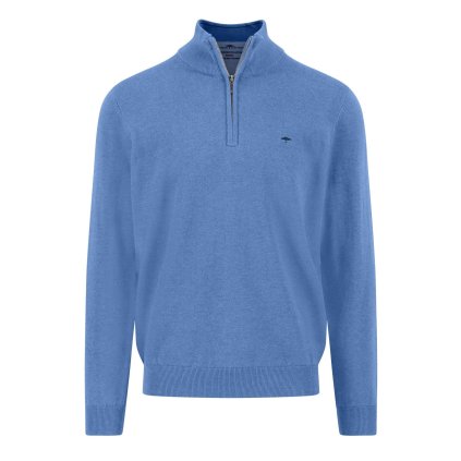 Pánsky modrý bavlnený troyer pulóver FYNCH-HATTON (Veľkosť L)