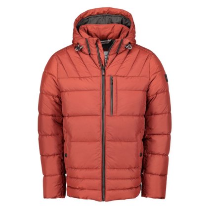 Pánska tehlovočervená prešívaná zimná bunda S4 (Veľkosť 48)