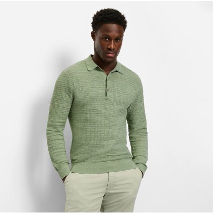 Pánsky zelený bavlnený pulóver OLYMP (Veľkosť L)