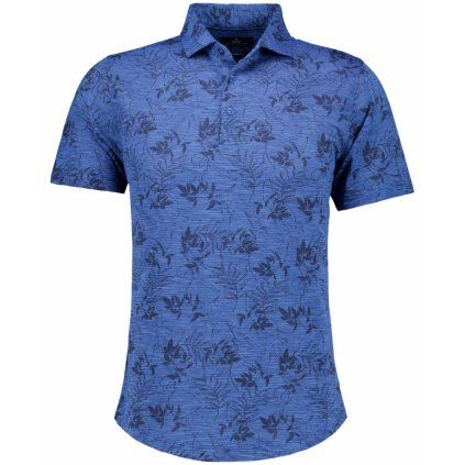 Pánske modré sofknit polo s potlačou RAGMAN (Veľkosť L)