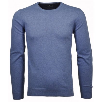 Pánsky modrý bavlnený pulóver s kašmírom RAGMAN (Veľkosť 3XL)