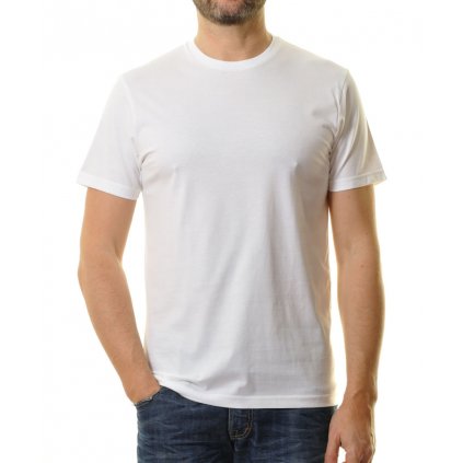 Pánske biele bavlnené tričko RAGMAN regular fit (2 ks) (Veľkosť L)