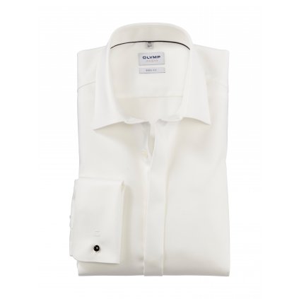 Pánska smotanová košeľa so štruktúrou Soirée OLYMP body fit (Veľkosť 38 (S))