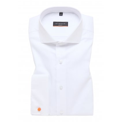 Pánska biela košeľa so štruktúrou ETERNA slim fit (Veľkosť 39 (M))