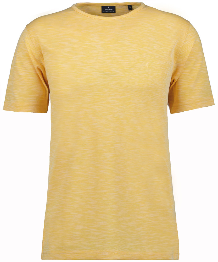 Pánske žlté softknit tričko RAGMAN Veľkosť: XXL