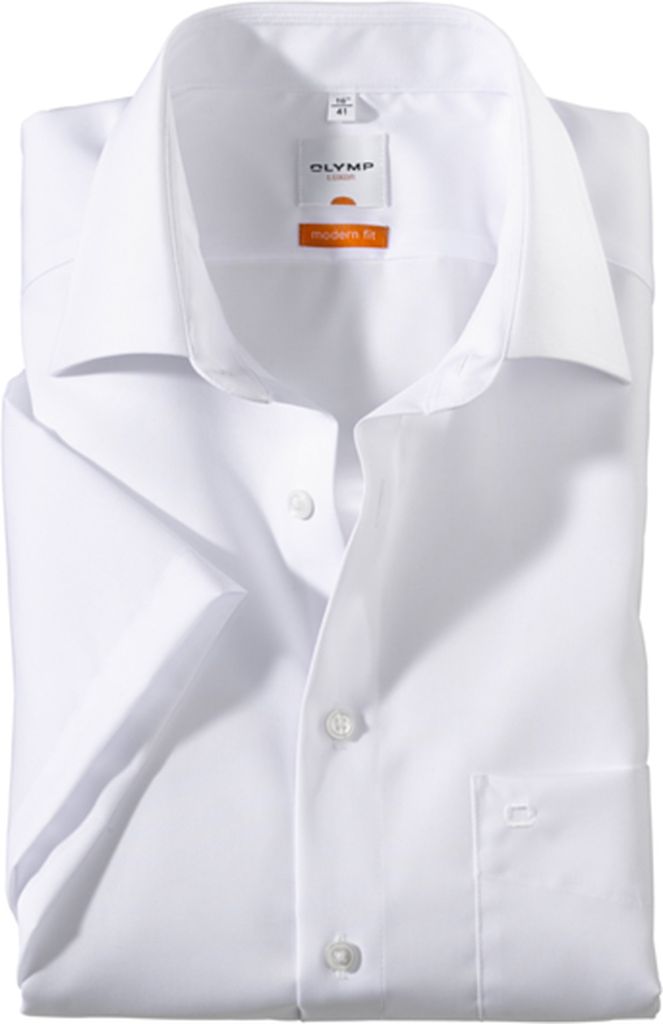 Elegantná biela košeľa OLYMP, krátky rukáv, modern fit Veľkosť: 41