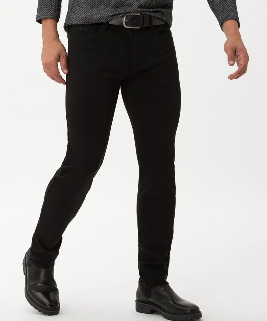 Pánske čierne džerzejové nohavice BRAX slim fit Veľkosť: 30/34