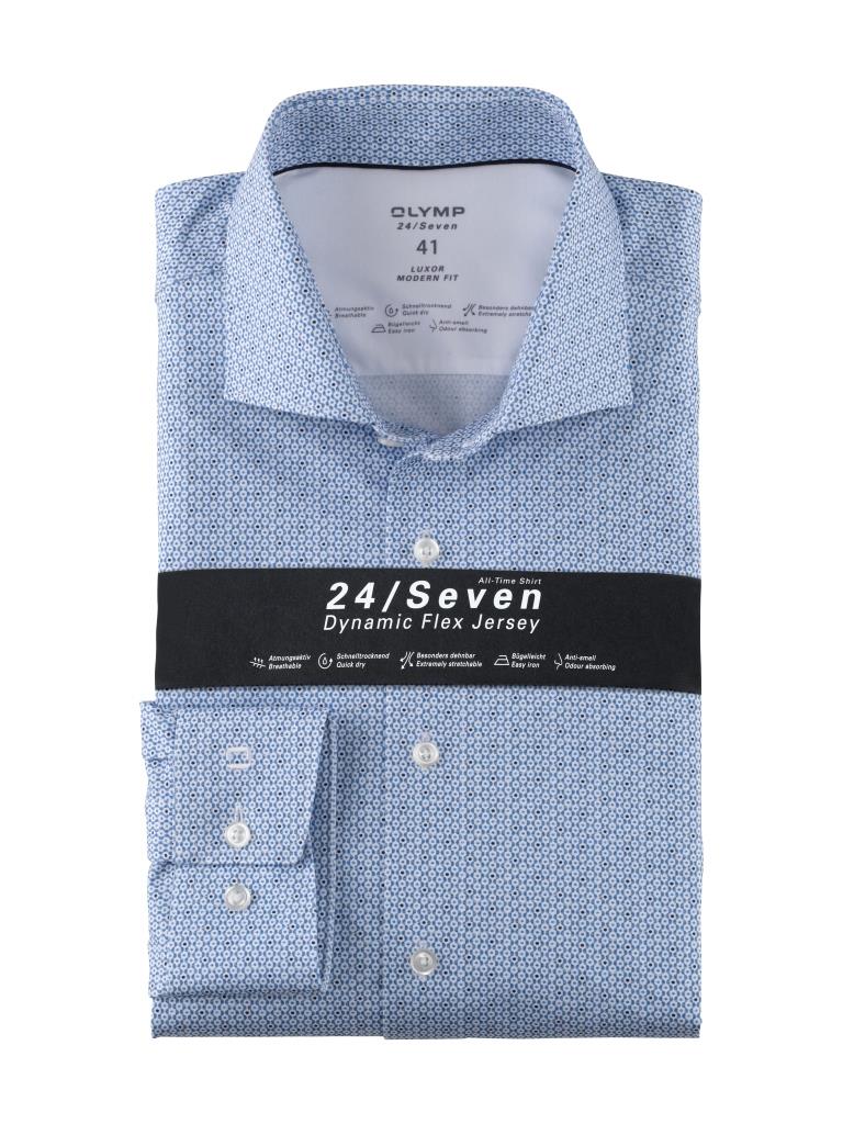 Pánska svetlomodrá 24/7 košeľa OLYMP modern fit Veľkosť: 46