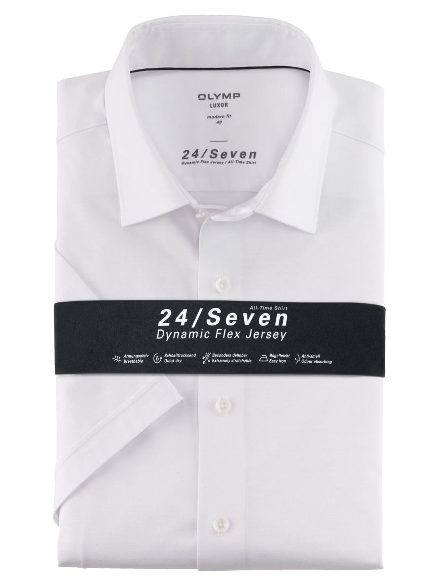 Pánska biela košeľa krátky rukáv OLYMP modern fit Veľkosť: 42