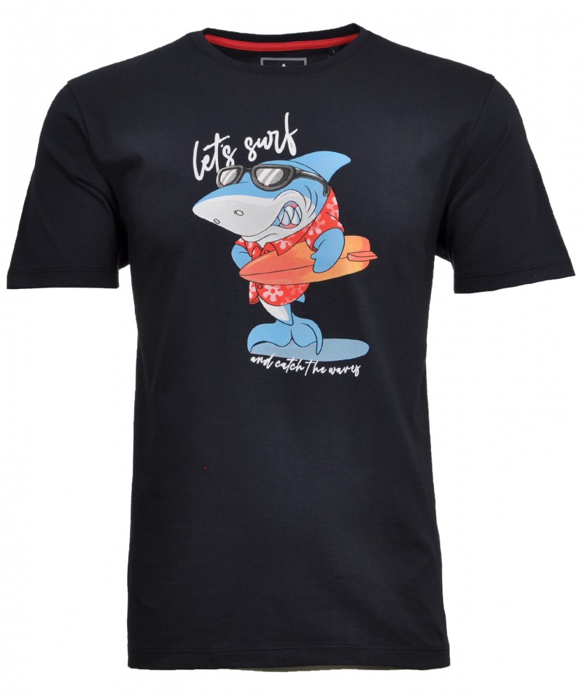 Pánske modré tričko so žralokom RAGMAN Veľkosť: 4XL