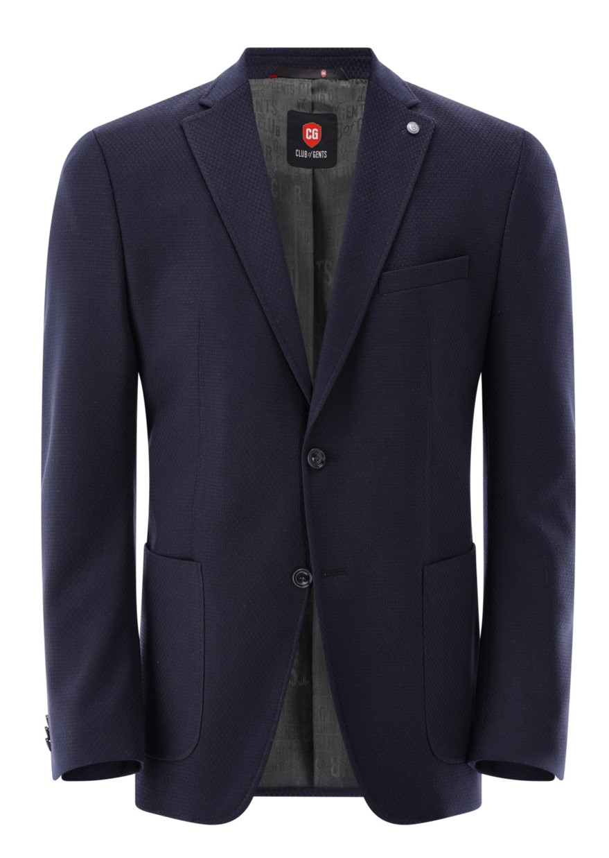 Pánske modré strečové sako CLUB OF GENTS slim fit Veľkosť: 52