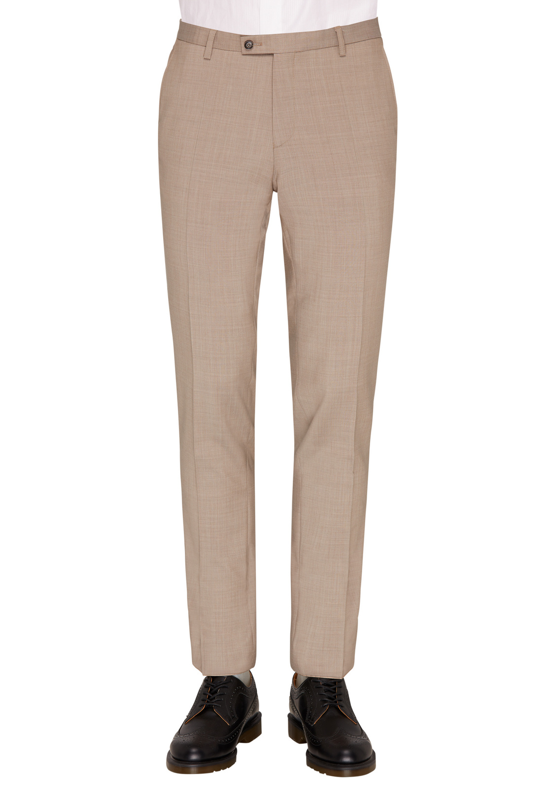 Pánske béžové vlnené oblekové nohavice CLUB OF GENTS slim fit Veľkosť: 52