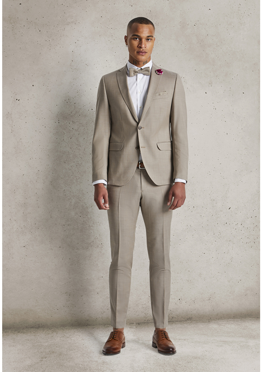 Pánske béžové vlnené oblekové sako CLUB OF GENTS slim fit Veľkosť: 102