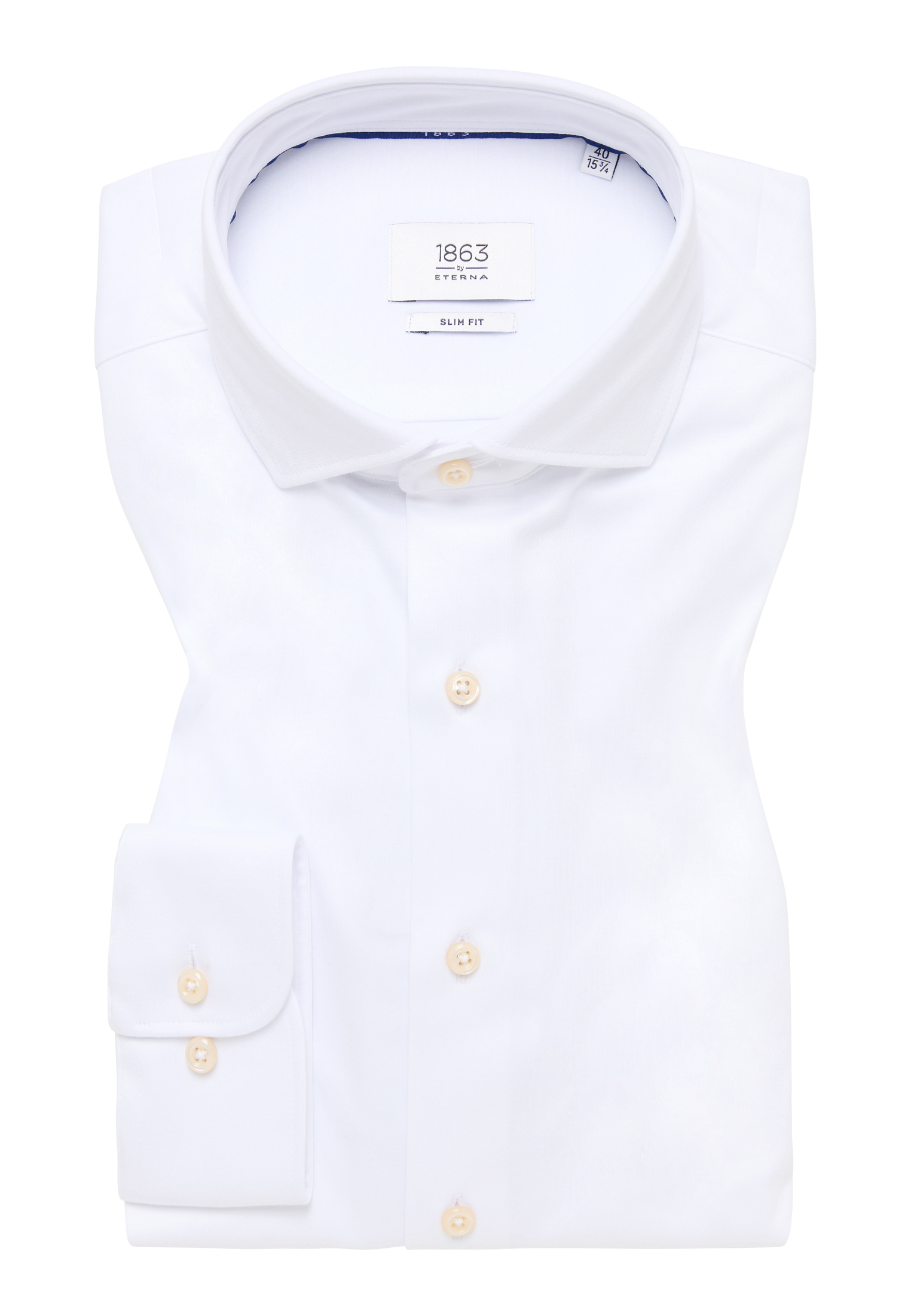Pánska biela džerzejová košeľa ETERNA slim fit Veľkosť: 44