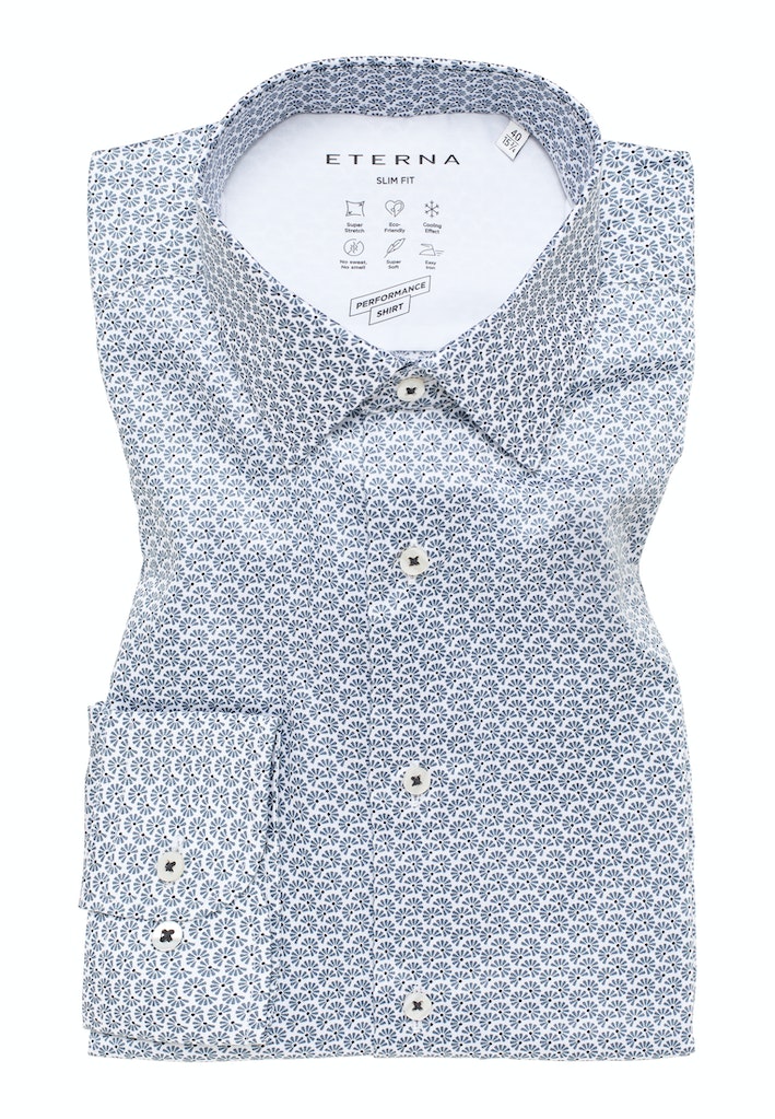 Pánska vzorovaná strečová košeľa ETERNA slim fit Veľkosť: 42