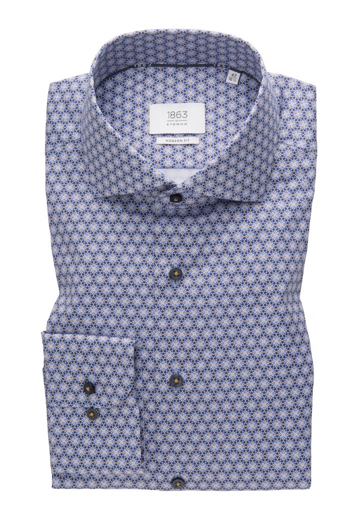 Pánska modrá prémiová košeľa ETERNA slim fit Veľkosť: 41