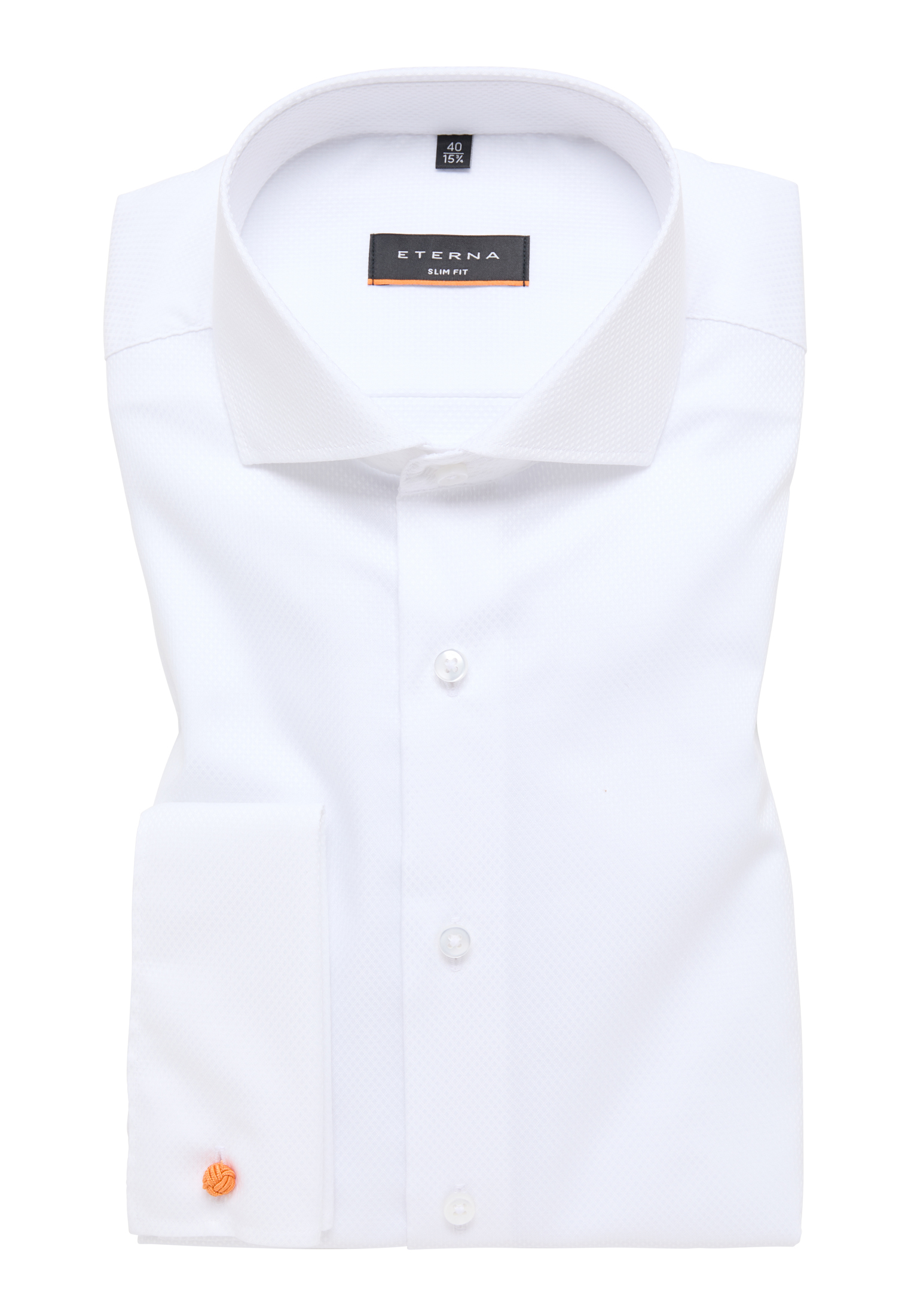 Pánska biela košeľa so štruktúrou ETERNA slim fit Veľkosť: 41