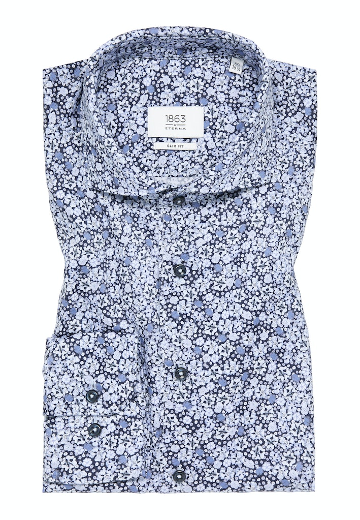 Pánska kvietkovaná premium košeľa ETERNA slim fit Veľkosť: 39