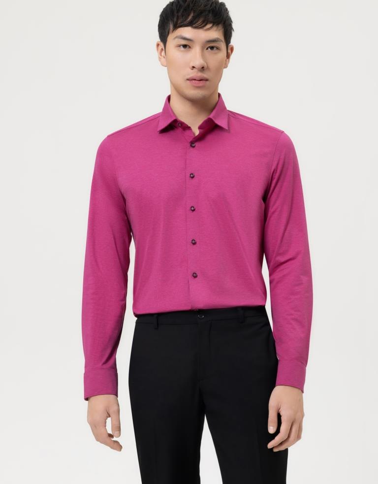 Pánska fuchsia Flex jersey košeľa OLYMP body fit Veľkosť: 44