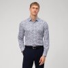Pánska modrá vzorovaná košeľa OLYMP body fit (Veľkosť 40 (M))