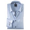 Pánska elegantná modrá košeľa s jemným vzorom OLYMP, body fit, predĺžený rukáv (Veľkosť 38 (S))