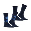 Pánske ponožky modré mix 2 páry uni 40-46 BURLINGTON (Veľkosť UNI)
